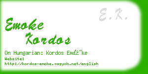 emoke kordos business card